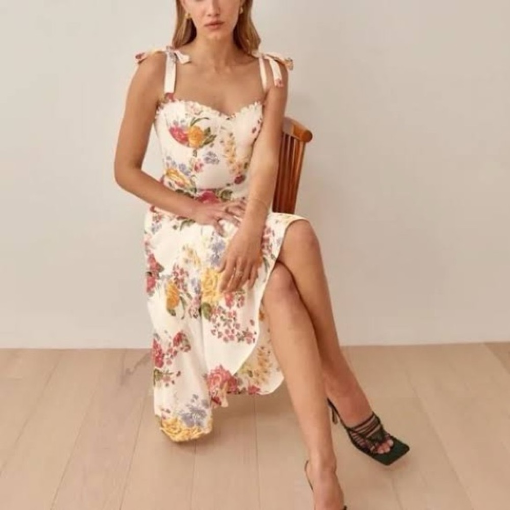 Reformation Nikita Midi Dress Bouquet Size 8